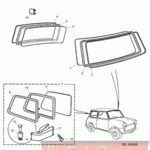 Seal, Rear Qtr Window Fixed, Mini