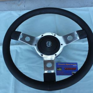 SPRINGALEX – 14″ Leather STEERING WHEEL AND BOSS (polished finish) – Bedford CF Van